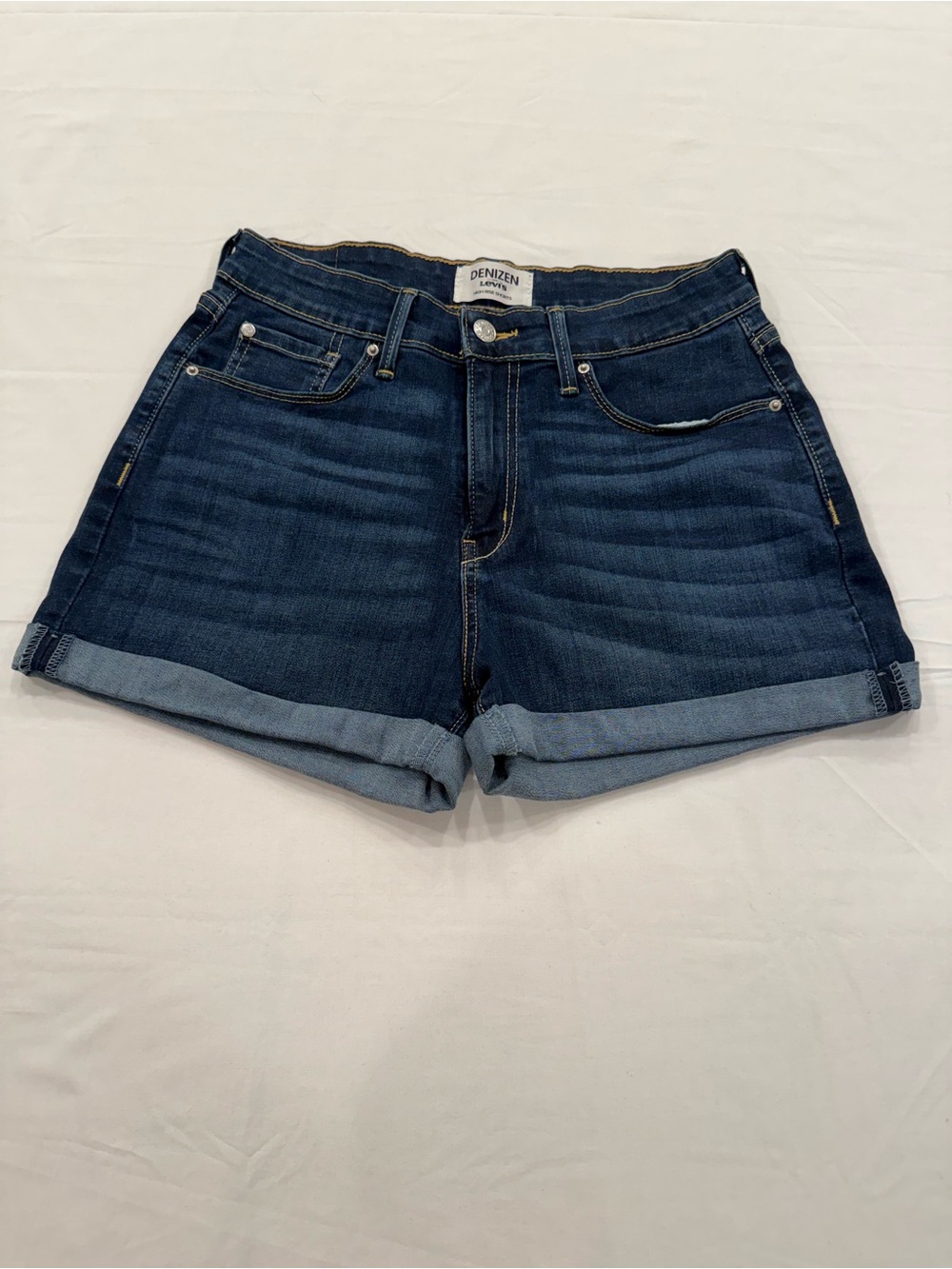 Denizen from Levi's Dark Blue Rolled Cuff Jean Shorts